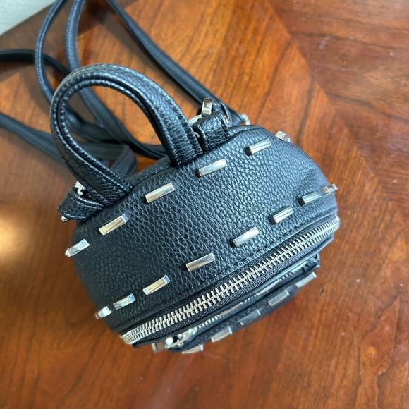 NWOT MMS mini silver bar studded black backpack - Picture 6 of 7